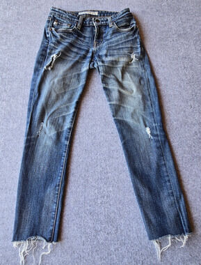 Big Star Women's Jeans Envy Cigarette Distressed Raw Hem Size 26 (26"x24.5")